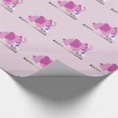 Papierwikkelkoek - Roze olifant cupcake Cadeaupapier (Hoek)