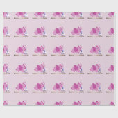 Papierwikkelkoek - Roze olifant cupcake Cadeaupapier (Vlak)