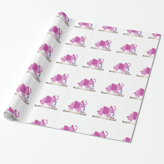 Papierwikkelkoek - Roze olifant cupcake Cadeaupapier
