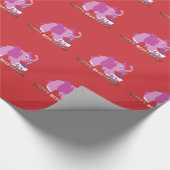 Papierwikkelkoek - Roze olifant cupcake Cadeaupapier (Hoek)