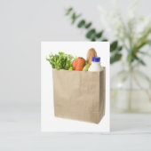 Papierzak vol kruidenierswaren briefkaart (Staand voorkant)