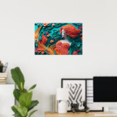 Papierzeemeermin in koraalrif poster (Thuiskantoor)