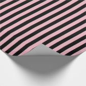 Papierzwart en roze stripes ompakken cadeaupapier (Hoek)