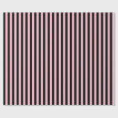 Papierzwart en roze stripes ompakken cadeaupapier (Vlak)