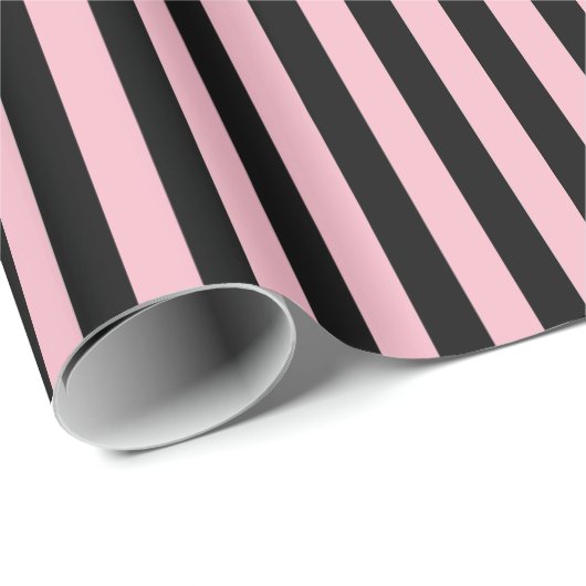 Papierzwart en roze stripes ompakken cadeaupapier (Rol Hoek)