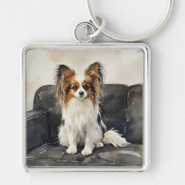 Papillion Acryl Foto Tegel Sleutelhanger