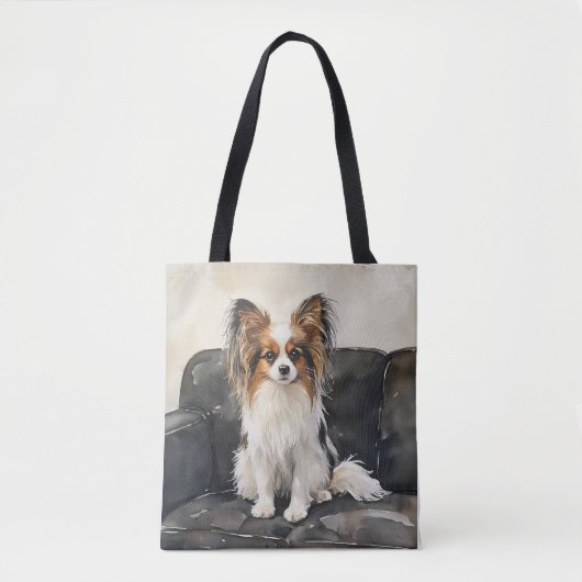 Papillion Acryl Foto Tegel Tote Bag (Voorkant)