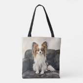 Papillion Acryl Foto Tegel Tote Bag (Achterkant)