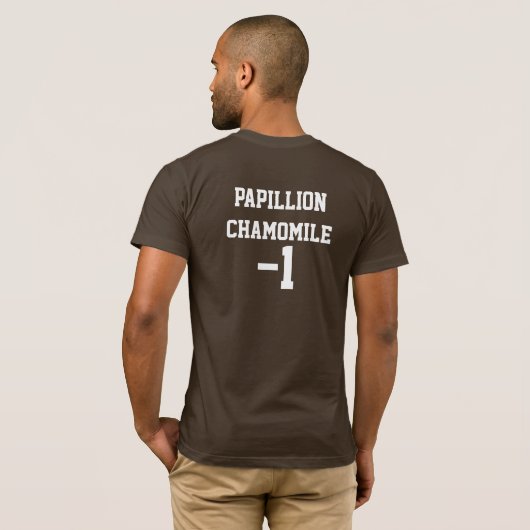 Papillion Chamomile T-Shirt met tekst (Achterkant volledig)