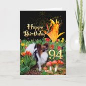 Papillion dog Happy Birthday-kaart Age-specifiek 9 Kaart (Voorkant)