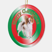 Papillion Dog-kerstversiering Keramisch Ornament (Links)