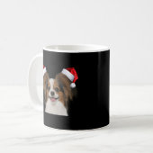 Papillion Fun Dog Santa Afbeelding Koffiemok (Voorkant links)