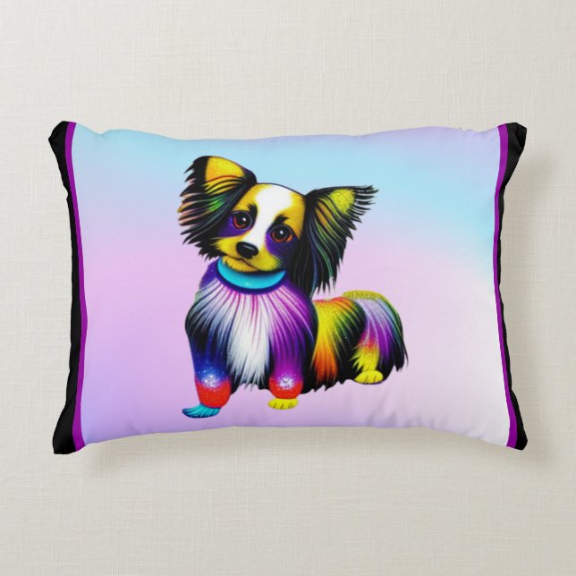 Papillion Pop Art Pastel Accent Kussen (Voorkant)