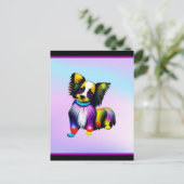 Papillion Pop Art Pastel Briefkaart (Staand voorkant)