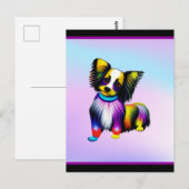 Papillion Pop Art Pastel Briefkaart (Voorkant / Achterkant)