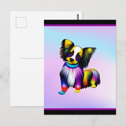 Papillion Pop Art Pastel Briefkaart (Voorkant / Achterkant)