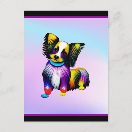 Papillion Pop Art Pastel Briefkaart (Voorkant)