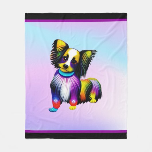 Papillion Pop Art Pastel Fleece Deken (Voorkant)