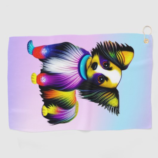 Papillion Pop Art Pastel Golfhanddoek (Horizontaal)