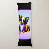 Papillion Pop Art Pastel Lichaamskussen (Voorkant Verticaal)