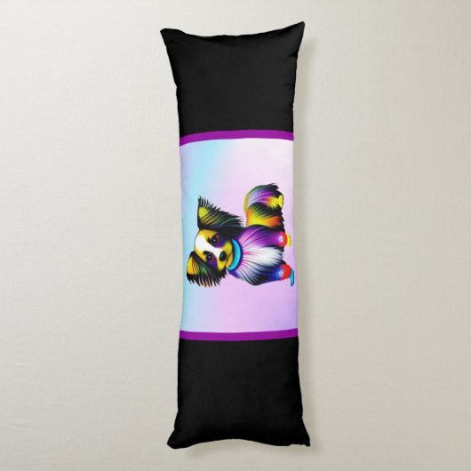 Papillion Pop Art Pastel Lichaamskussen (Achterkant (Verticaal))