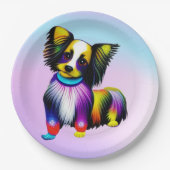 Papillion Pop Art Pastel Papieren Bordje (Voorkant)