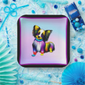 Papillion Pop Art Pastel Papieren Bordje (Feest)