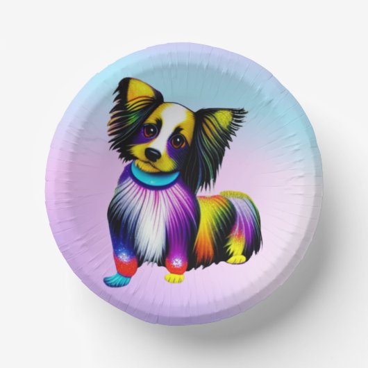 Papillion Pop Art Pastel Papieren Kommen (Voorkant)