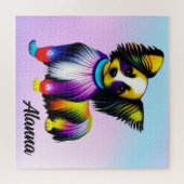 Papillion Pop Art Pastel Persoonlijk Legpuzzel (Horizontaal)
