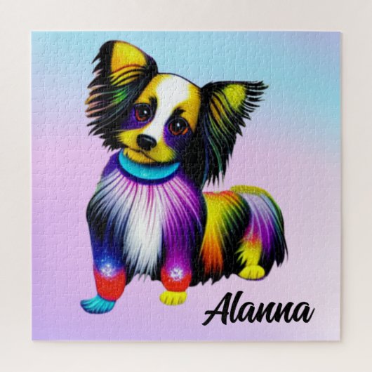Papillion Pop Art Pastel Persoonlijk Legpuzzel (Verticaal)