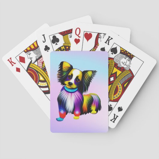 Papillion Pop Art Pastel Pokerkaarten (Achterkant)