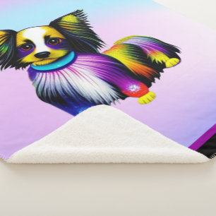 Papillion Pop Art Pastel Sherpa Deken