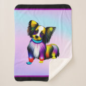 Papillion Pop Art Pastel Sherpa Deken (Voorkant)