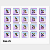 Papillion Pop Art Pastel Vierkante Sticker (Vel)