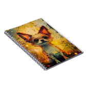 Papillion puppy grillig verticaal Poster Notitieboek (Rechterzijde)