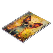 Papillion puppy grillig verticaal Poster Notitieboek (Linkerzijde)