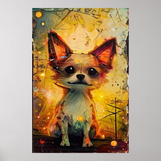 Papillion Puppy Whimsische Verticale Poster (Voorkant)