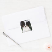 Papillon 2 vierkante sticker (Envelop)