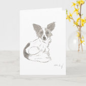 Papillon Aanpasbare Wenskaart Kaart (Gele Bloem)