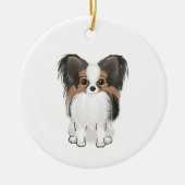 Papillon (afbeelding) keramisch ornament (Voorkant)