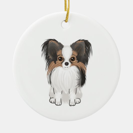 Papillon (afbeelding) keramisch ornament (Voorkant)
