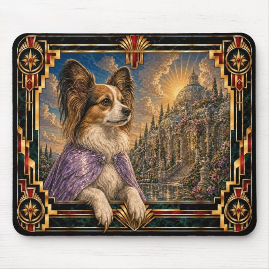 Papillon, Art Deco Hond Muismat (Voorkant)