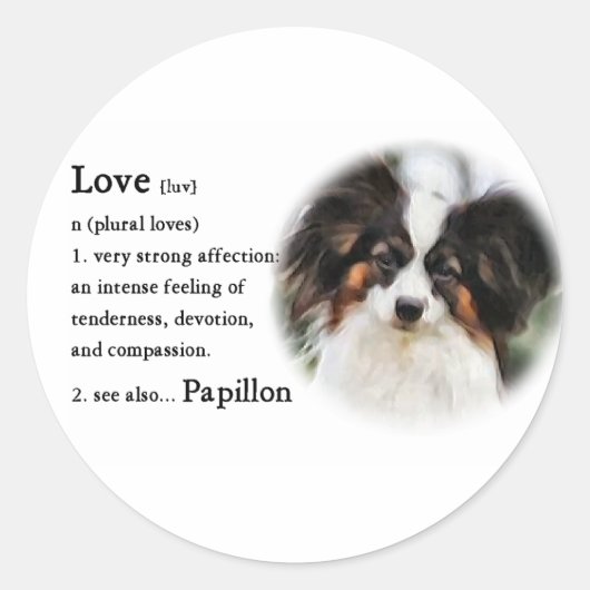 Papillon Art Gifts Ronde Sticker (Voorkant)