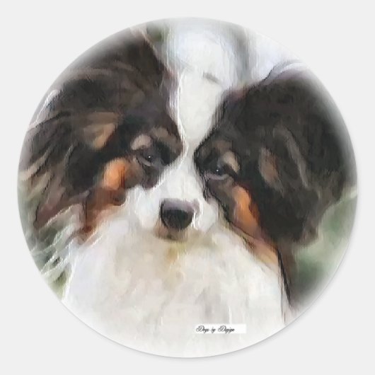 Papillon Art Gifts Ronde Sticker (Voorkant)