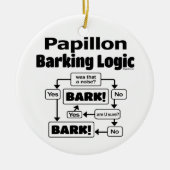 Papillon Barking Logic Keramisch Ornament (Voorkant)