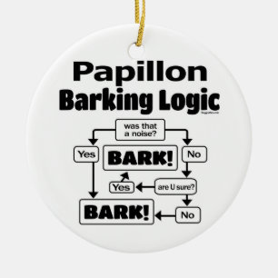 Papillon Barking Logic Keramisch Ornament