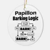 Papillon Barking Logic Keramisch Ornament (Links)