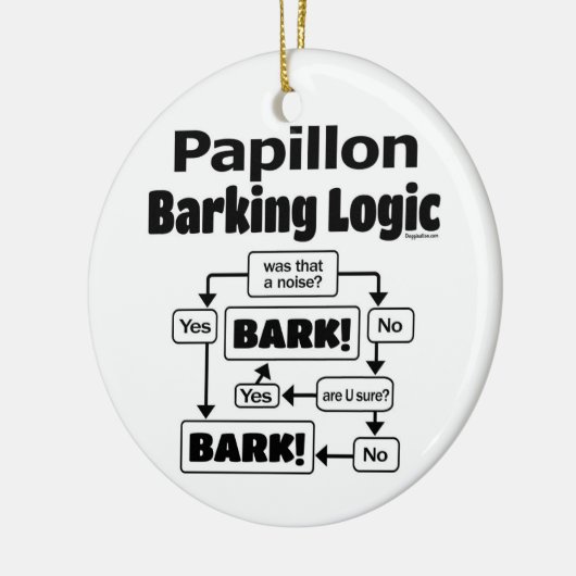 Papillon Barking Logic Keramisch Ornament (Links)