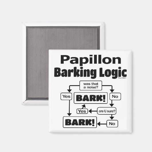 Papillon Barking Logic Magneet (Voorkant / Achterkant)