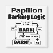Papillon Barking Logic Magneet (Voorkant)